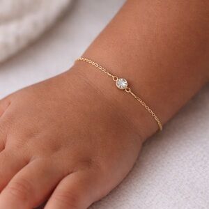 Gold filled Bracelet with cubic zarconian birthstone bracelet